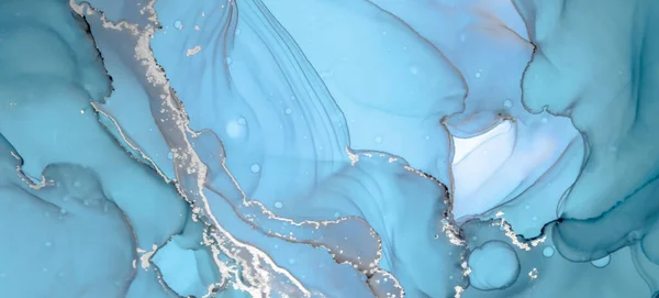 Watercolor Ocean Abstract Alkohol Inks Abstrakt Luxury Marble Design Zelené — Stock fotografie