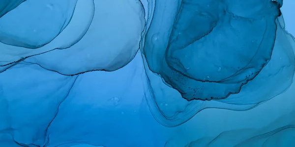 Χρώματα Των Μελανιών Ανακατεύουν Νερό Υγρό Κύμα Φόντο Μπλε Αφηρημένη — Φωτογραφία Αρχείου