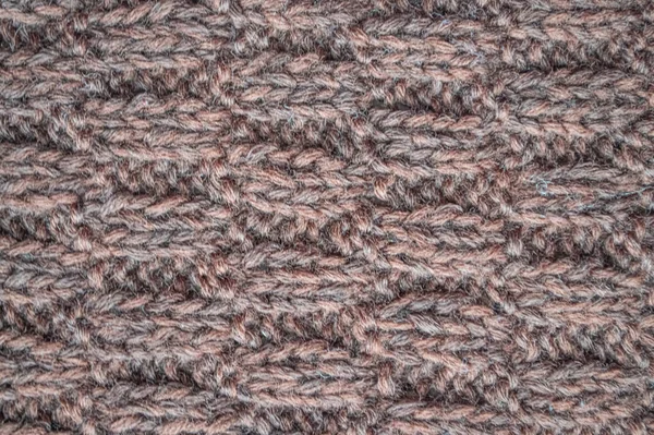 针织面料 古老的梭织纺织品 手工制作的冬季背景 宏观针织面料 Linen Thread 北欧温暖地毯 纤维毛毯材料 结构针织面料 — 图库照片