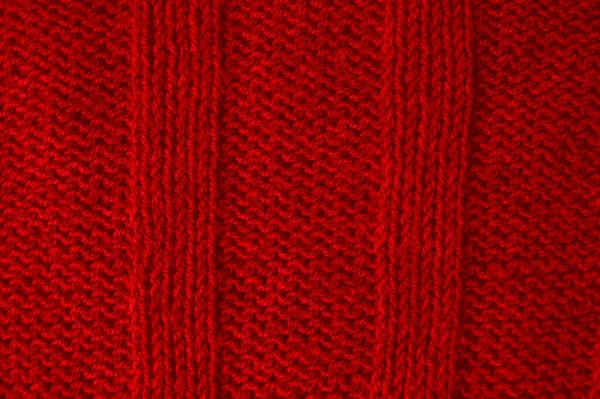 Knitted Wool. Vintage Woven Design. Closeup Jacquard Christmas Background. Weave Abstract Wool. Red Linen Thread. Nordic Holiday Plaid. Soft Blanket Garment. Detail Knitted Fabric.