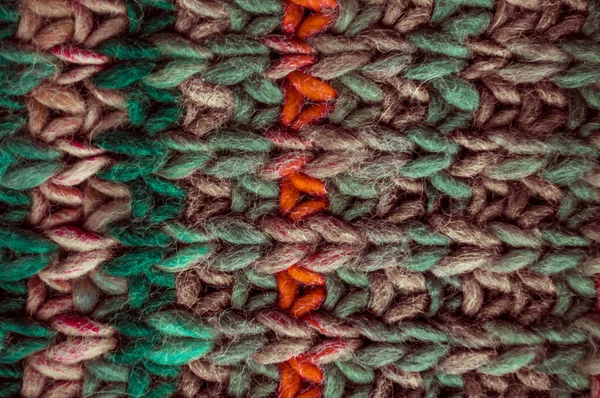 Detail Knitted Texture Abstract Woven Textile Jacquard Xmas Sweater Closeup — Stock Photo, Image