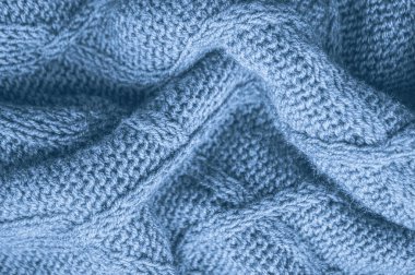 Pamuk örgülü battaniye. Klasik yün desen. Jacquard Noel Arkaplanı. Örgü battaniye. Mavi Macro İplik. Nordic Ilık Jumper. İplik İpliği Kaşmir. Lifli Süveter.