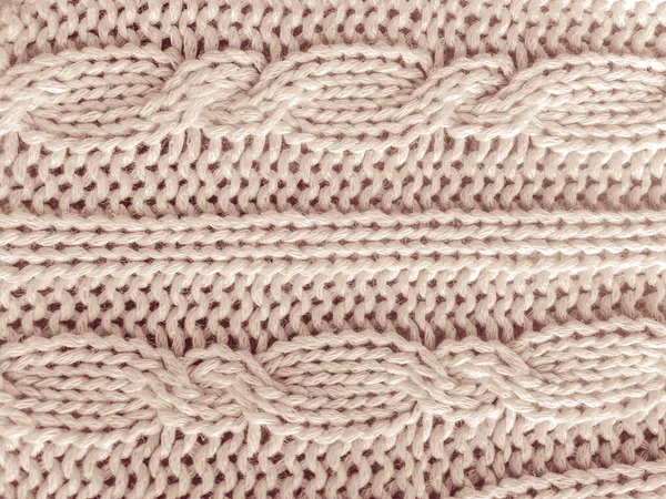 Beige Texture Knitted Fabric. Nordic Cotton Embroidery. Abstract Weave Thread. Organic Handmade Scarf. Jacquard Knitting. Winter Wool Sweater. Knitwear Fiber Background. Woven Fabrics.