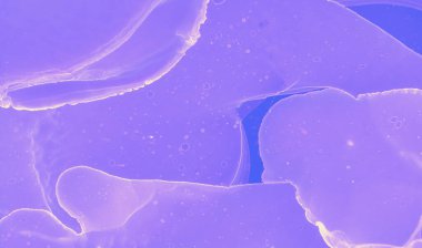 Soyut Akış Arkaplanı. Mavi Çağdaş Poster. Işık yağı deseni. Violet Grafik Mürekkep Şablonu. Fütürist Minimal Kapak. Pembe Neon Yağ Tasarımı. Grafik Boyama Duvar Kağıdı.