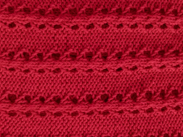 Xmas Knitting Pattern. Vintage Woven Textile. Weave Handmade Thread Cashmere. Christmas Knitted Texture. Organic Warm Jumper. Linen Scandinavian Wallpaper. Red Xmas Knitted Background.