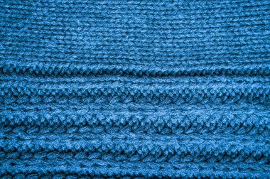 Linen Knitted Blanket. Vintage Wool Pullover. Knitwear Christmas Background. Soft Knitted Sweater. Blue Structure Thread. Nordic Holiday Jumper. Detail Print Garment. Knitted Sweater.