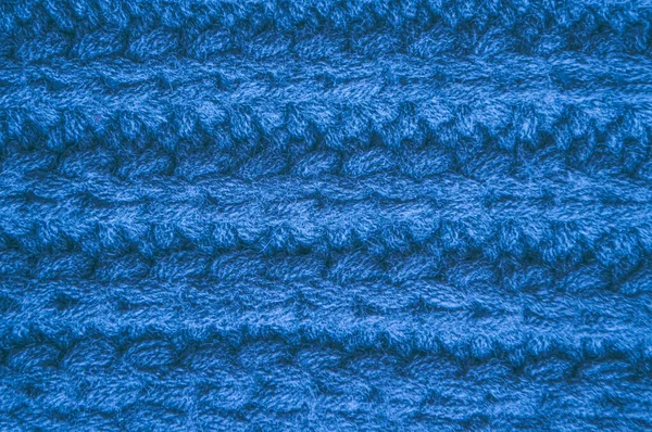 Fiber Knitted Blanket. Vintage Woven Pullover. Knitwear Holiday Background. Knitted Sweater. Blue Macro Thread. Nordic Warm Canvas. Detail Yarn Material. Weave Knitted Sweater.