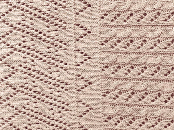 Beige Texture Knitted Fabric. Scandinavian Fiber Embroidery. Abstract Cotton Thread. Vintage Handmade Jumper. Woven Fabrics. Christmas Wool Textile. Knitwear Linen Background. Jacquard Knitting.