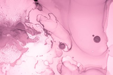 Gentle Liquid Marble. Acrylic Mix. Oil Wave Painting. Abstract Wall. Gold Fluid Pattern. Alcohol Pink Marble. Elegant Wallpaper. Art Grunge Paint. Watercolor Luxury Marble.