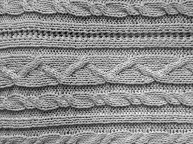 Abstract Knitted Ornament. Christmas Wool Texture. Handmade Soft Background. Knitted Ornament. Scandinavian Closeup Embroidery. Vintage Linen Thread. Jacquard Yarn. Weave Knitted Ornament.