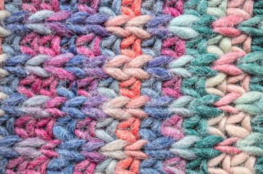 Knitting Texture. Organic Wool Design. Knitwear Holiday Textile. Weave Knitted Texture. Closeup Thread. Nordic Christmas Jumper. Soft Carpet Embroidery. Detail Knitted Background.