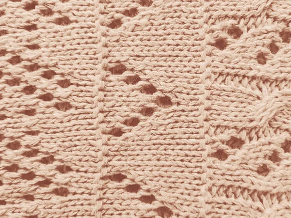 Beige Texture Knitted Fabric 크리스마스 디자인 손으로 매크로 그라운드 Scandinavia — 스톡 사진