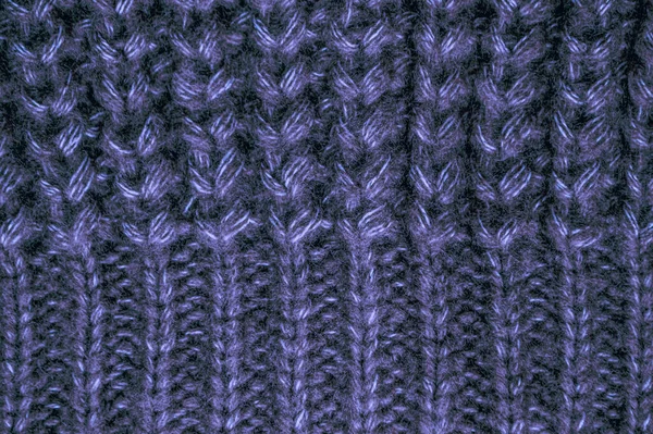 Detail Gestrickte Decke Vorhanden Organisches Webmuster Handgemachter Weihnachtshintergrund Strickpullover Blue — Stockfoto