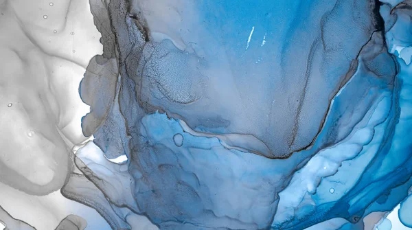 Luxus Ozean Abstrakt Auf Leinwand Trendiges Muster Aus Blauem Marmor — Stockfoto
