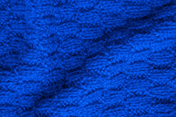 Closeup Knitting Texture Organic Wool Pullover Jacquard Winter Fabric Knitted — Stock Photo, Image