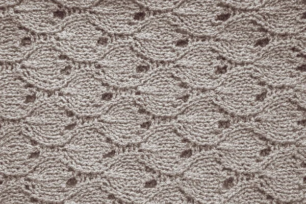 ニットテクスチャ 有機織のデザイン 手作りのクリスマスの背景 リネン編みテクスチャ 綿の糸 北欧の休日の装飾 繊維ブランケットカシミア マクロニットテクスチャ — ストック写真