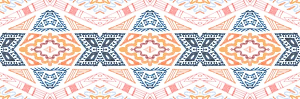 Klasyczna Wstążka Plemienna Ręcznie Rysowane Navajo Projekt Tkaniny Meksykańska Ornament — Zdjęcie stockowe