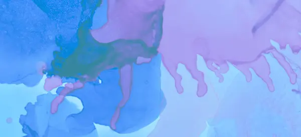 Rosafarbener Pastellfluss Aquarell Wellenhintergrund Kreative Farbfleckenmuster Blue Pastel Fluid Splash — Stockfoto