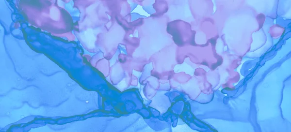 グラデーションインクの汚れパターン 青いパステルフローの水 ピンクパステル流体設計 現代絵画の壁紙 青い水彩の背景 ファッションインク汚れパターン パステルフロースプラッシュ — ストック写真
