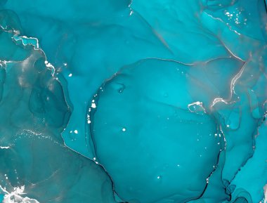 Lüks Okyanus Suyu. Alkol Mürekkebi El Boyalı Modern Yeşil Mermer Çizim. Suluboya Okyanus Dalgaları. Moda Sanat Sıçratması. Okyanus Özeti. Mavi Sıvı Arkaplan. Renkli Deniz Tasarımı. tuval üzerinde.