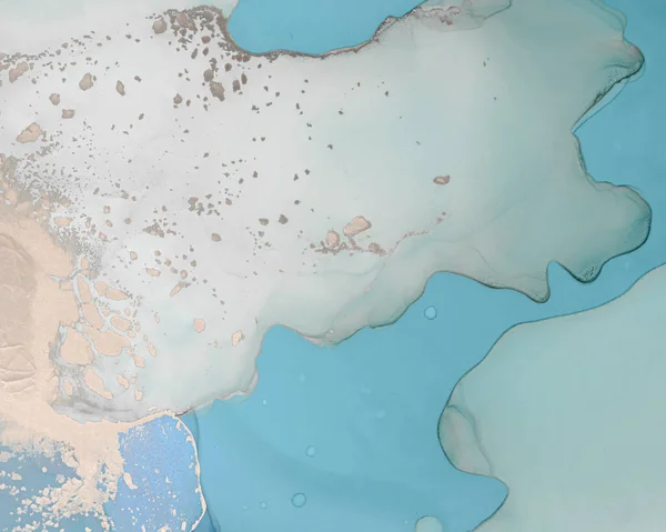 Великолепная Абстракция Океана Ручная Роспись Современного Акварельного Мрамора Синие Океанские — стоковое фото
