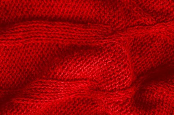 Miękka Dzianina Organiczny Sweter Zbliżenie Ręcznie Robione Tle Zimowe Wełna — Zdjęcie stockowe