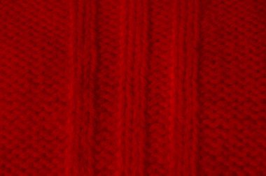 Örgü yün. Organik Dokuma Tekstili. Yakın plan Jacquard Tatil Arkaplanı. Örgü kumaş dokuma. Kırmızı Yapı İpliği. Nordic Winter Print. Makro Tuval Giysi. Ayrıntılı Soyut Yün.