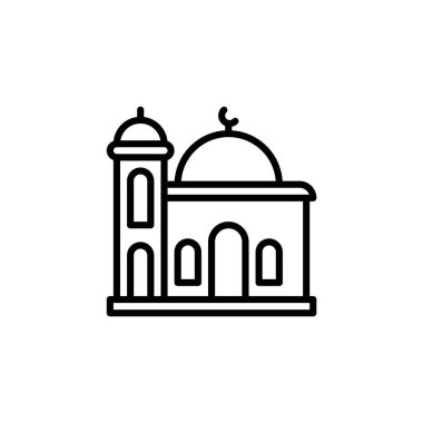 Taslak biçimli Ramazan ikonunun vektör illüstrasyonu. Her amaca uygun. Şeffaf arkaplanda izole