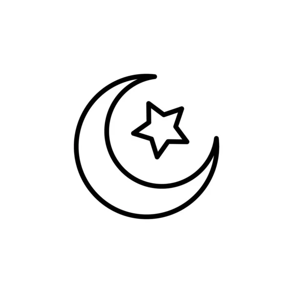 Illustration Vectorielle Icône Lune Ramadan Avec Style Contour Adapté Importe — Image vectorielle