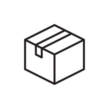 Düz stil bir kutu simgesi. Beyaz izole edilmiş arkaplanda taşıyıcı illüstrasyon. Kargo işi konsepti.