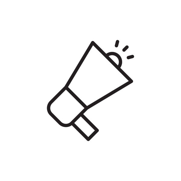 Мегафон икона в плоском стиле. Векторная иллюстрация динамика на белом изолированном фоне. Концепция Bullhorn.