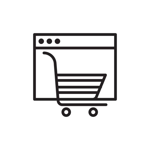 Shopping Cart Icon Flat Style Basket Vector Illustration White Isolated — Stock Vector