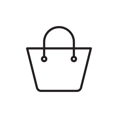 Alışveriş poşeti ikonu düz stil. Beyaz izole edilmiş arka planda el çantası vektör çizimi. E-ticaret iş konsepti.