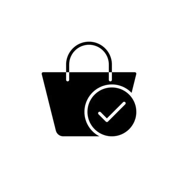 Shopping Bag Icon Flat Style Bag Vector Illustration White Isolated — Stock Vector