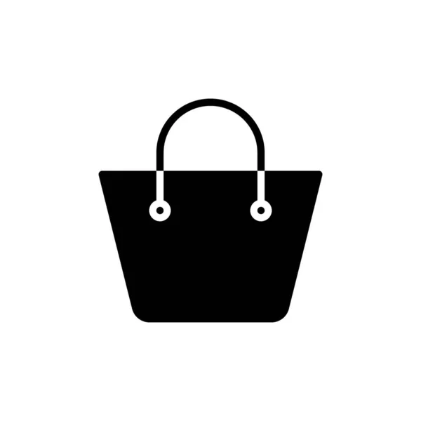 Shopping Väska Ikon Platt Stil Handväska Vektor Illustration Vit Isolerad — Stock vektor