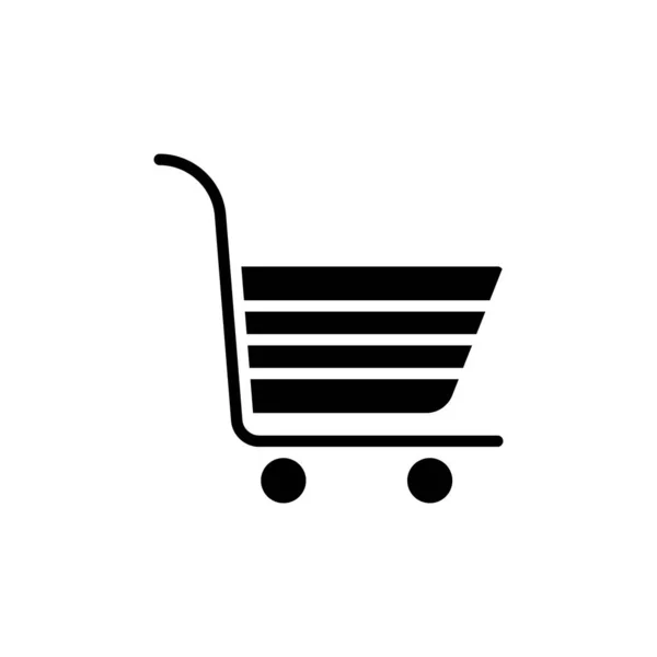 Shopping Cart Icon Flat Style Basket Vector Illustration White Isolated — Stock Vector