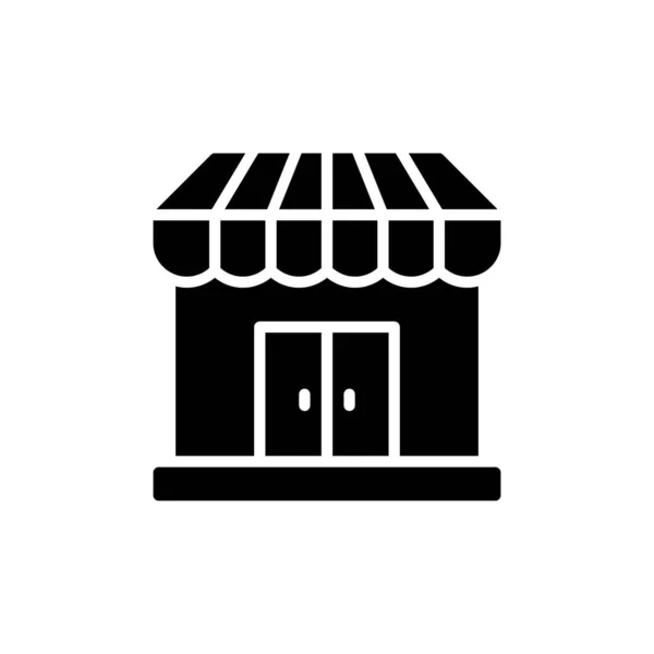 Store Ikone Flachen Stil Shop Vektor Illustration Auf Weißem Isolierten Stockvektor