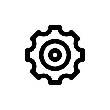 Vites simgesi vektörü. İnce bir çizgi işareti. İzole edilmiş kontür sembolü gösterimi.