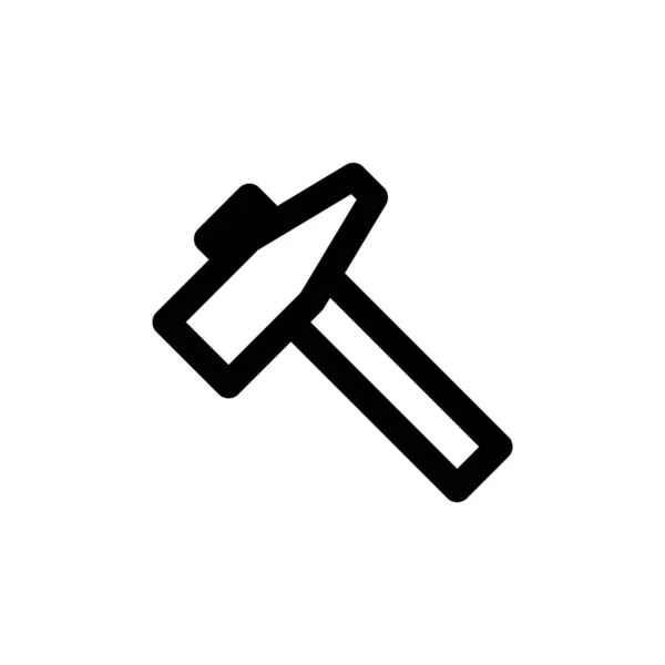 Wektor Ikony Młota Znak Cienkiej Linii Ilustracja Izolowanego Symbolu Konturu — Wektor stockowy