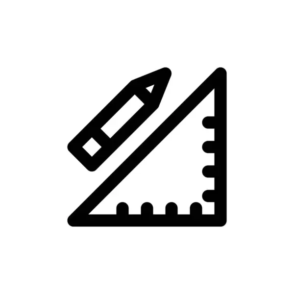 鉛筆と定規のアイコン グラフィックとウェブデザインのための鉛筆と定規のシンボルテンプレートコレクションのロゴベクトルイラスト — ストックベクタ