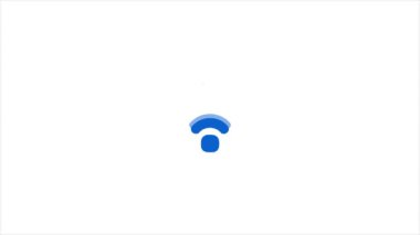 Beyaz ekran arkaplanındaki bir WiFi sinyal simgesinin canlandırması