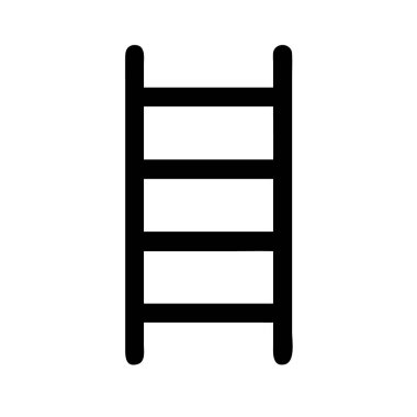 Basit merdiven simgesi, ev geliştirme ve inşaatla ilgili konular için ideal.