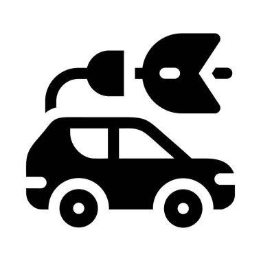 Elektrikli araçları ve yeşil ulaşımı temsil eden simge.