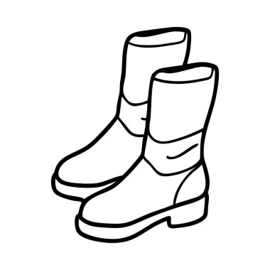 Botların el çizimi ikonu, sonbahar modasını ve sıcaklığı simgeliyor..