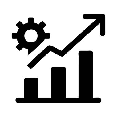 İş büyümesini ve verimlilik artışını simgeleyen yükselen bir grafiğin simgesi.