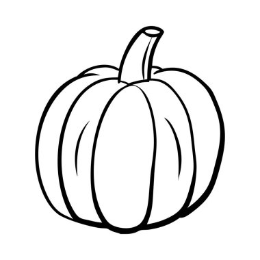 Sonbaharı ve Cadılar Bayramı 'nı simgeleyen el çizimi bir balkabağı ikonu..