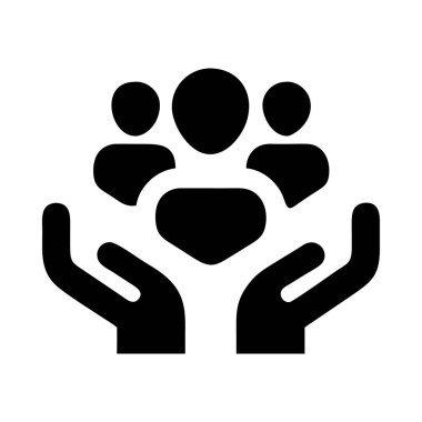 Toplumu, bakımı ve sosyal birliği sembolize eden bir grup insanın simgesi.