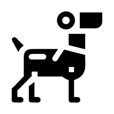 Robot köpek simgesi. Robot bilimi ve yapay zekayı simgeliyor..