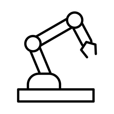 Otomasyon ve endüstriyel robotları temsil eden bir robot kolun simgesi.