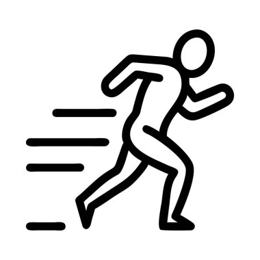 Koşan, hız ve uygunluğu temsil eden bir kişinin siluet simgesi.